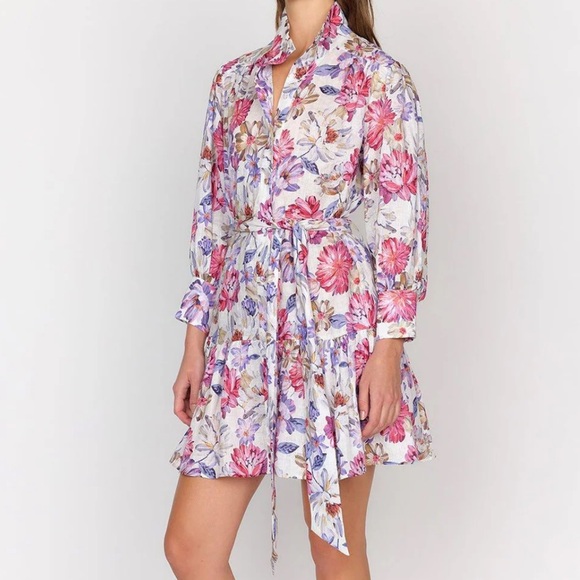 NEW Christy Lynn Floral Print Emi Shirt Dress in Multi - Medium